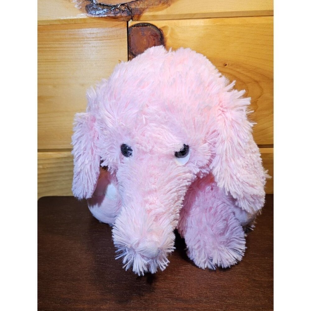 Toy Factory Pink Elephant Plush Stuffed Animal Fuzzy Furry Sitting 11" Tall